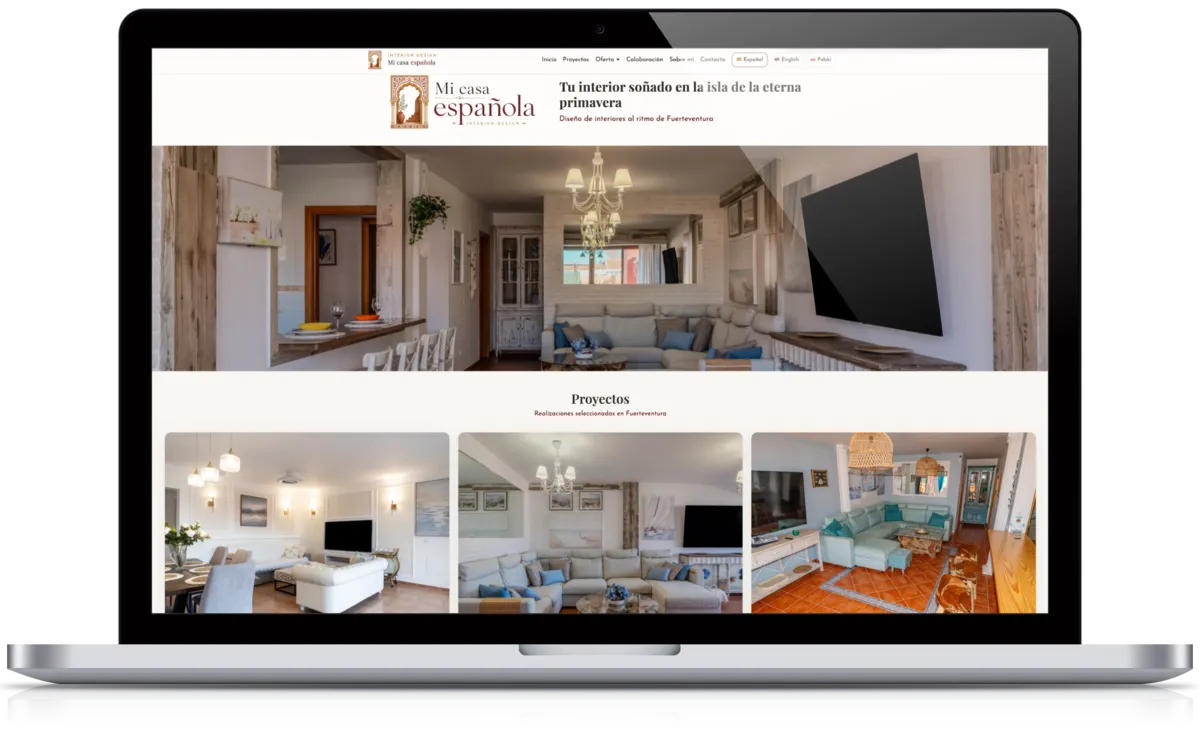 Captura del sitio Mi casa española Interior Design